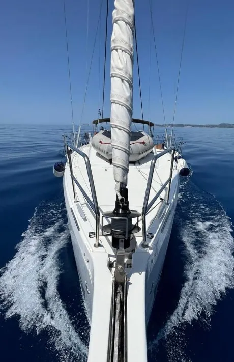 Chimera, a Jeanneau Sun Odyssey 410 sailboat at Municipal Unit of Lefkada, Greece