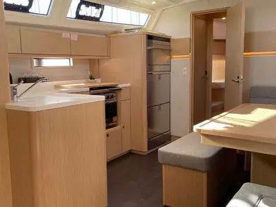 Galley of Cataleya, a Bavaria Cruiser 46 Style sailboat at Grad Biograd na Moru, Croatia