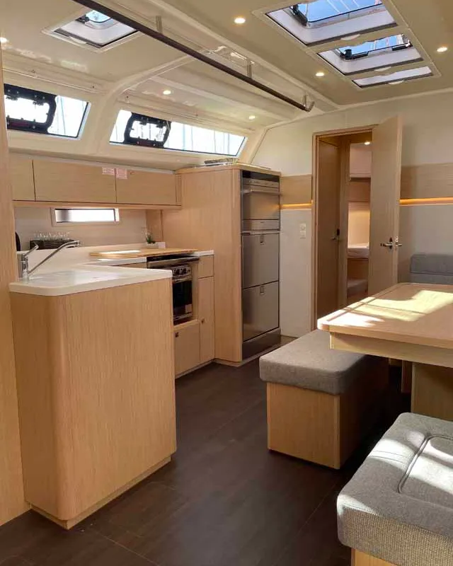 Galley of Cataleya, a Bavaria Cruiser 46 Style sailboat at Grad Biograd na Moru, Croatia