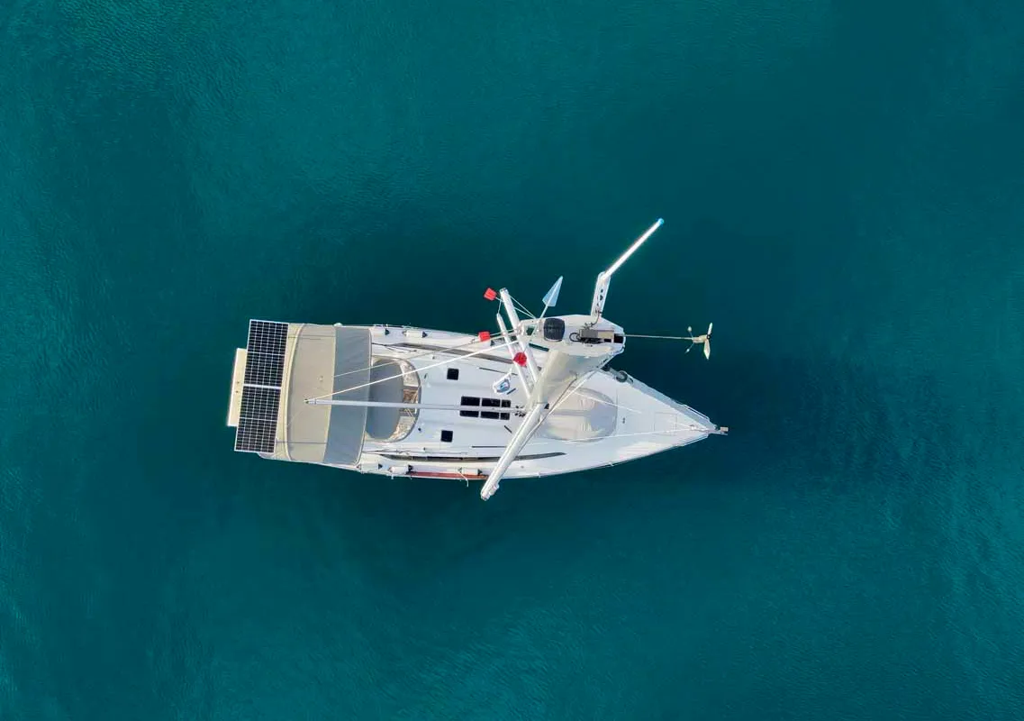 Exterior view of Cataleya, a Bavaria Cruiser 46 Style sailboat at Grad Biograd na Moru, Croatia