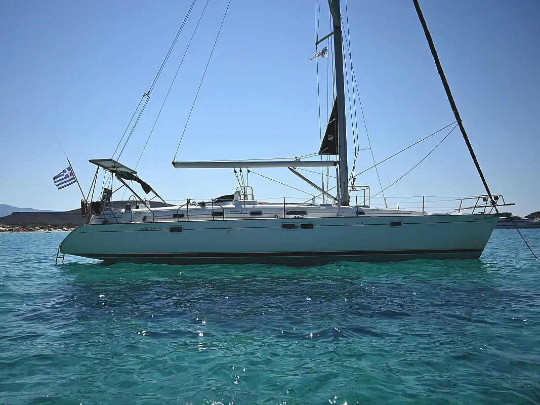 Exterior view of Seagul, a Beneteau Oceanis 461 sailboat at Athens, Greece