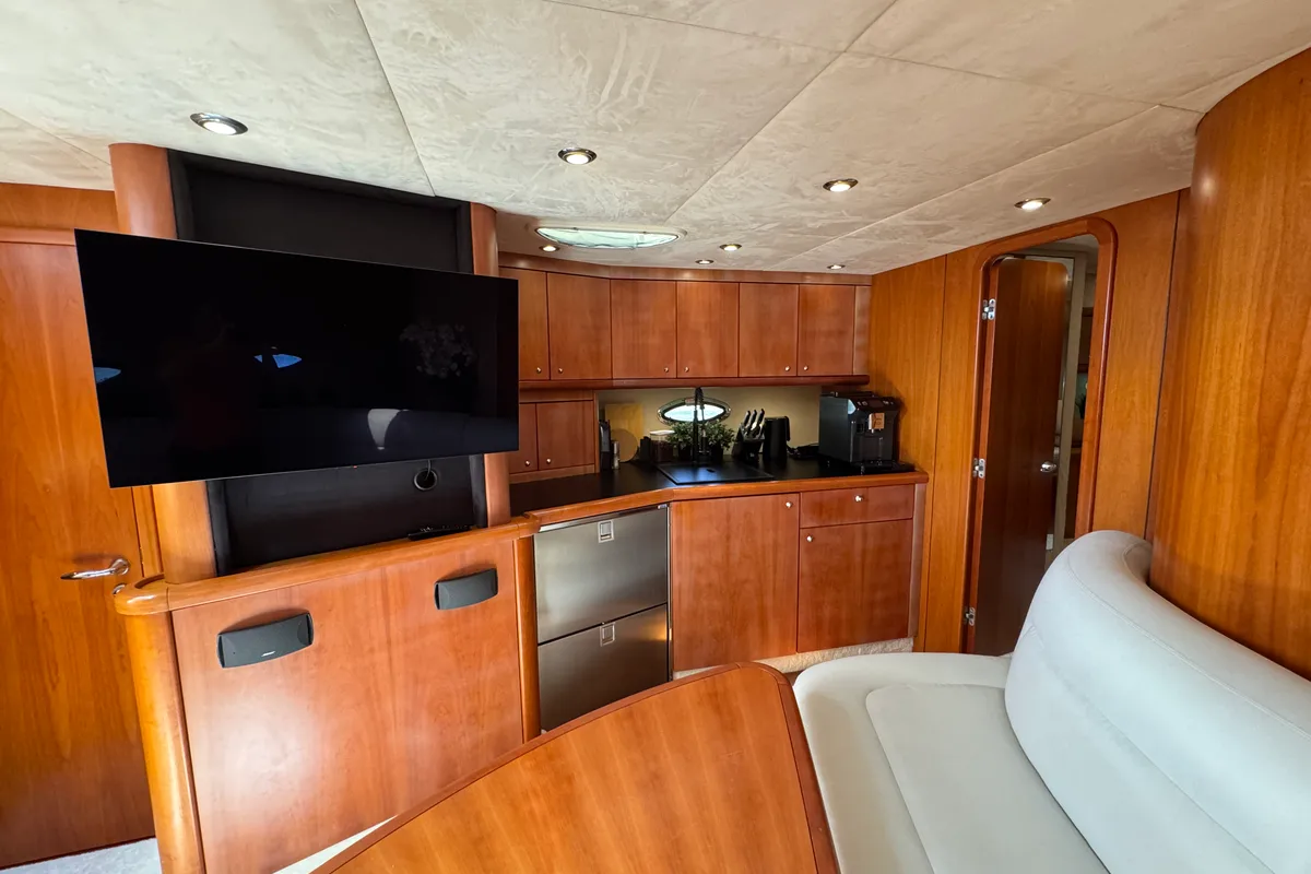 Salon of Polly, a Sunseeker Portofino 53 motorboat at Općina Rogoznica, Croatia