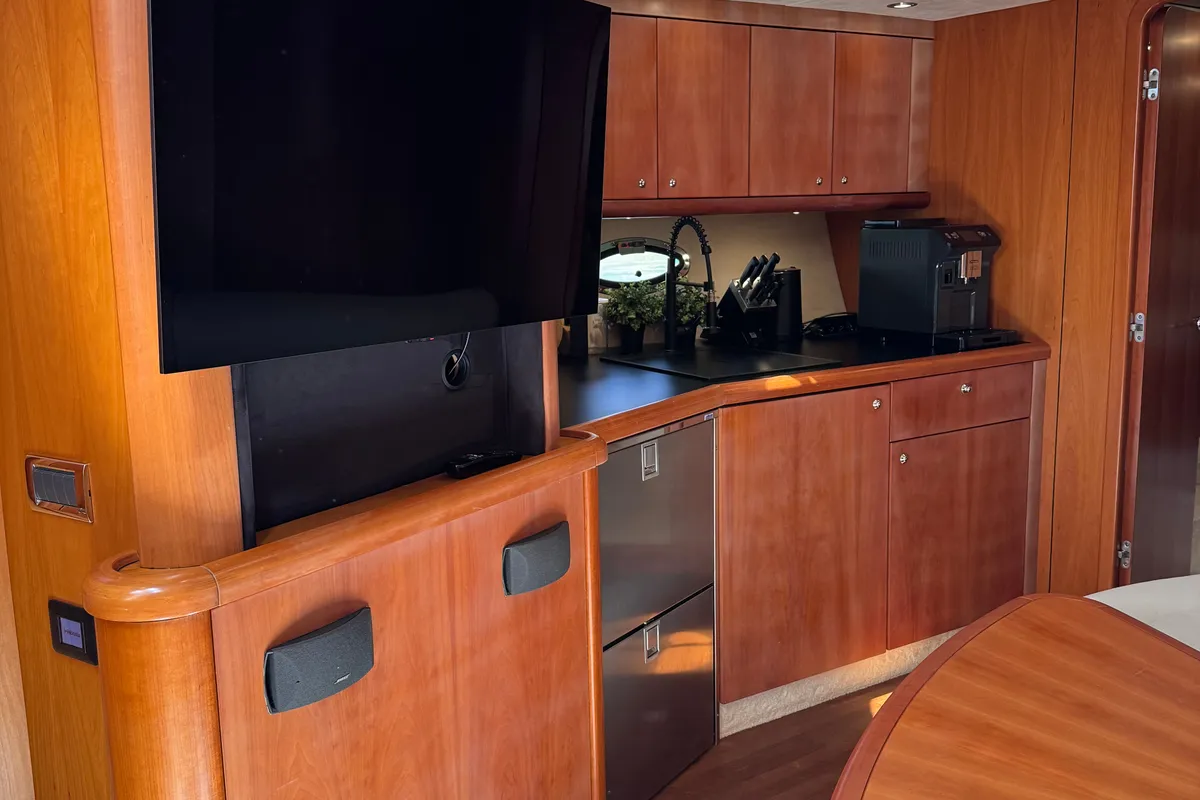 Salon of Polly, a Sunseeker Portofino 53 motorboat at Općina Rogoznica, Croatia