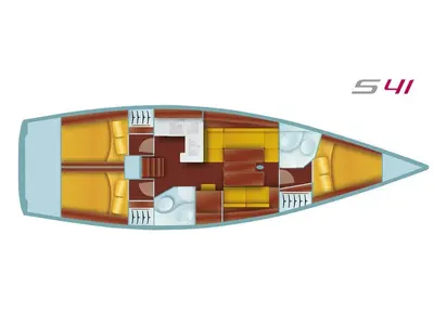 Floor plan of FOXY FOX, a AD Boats Salona 41 sailboat at Marmaris, Turkey