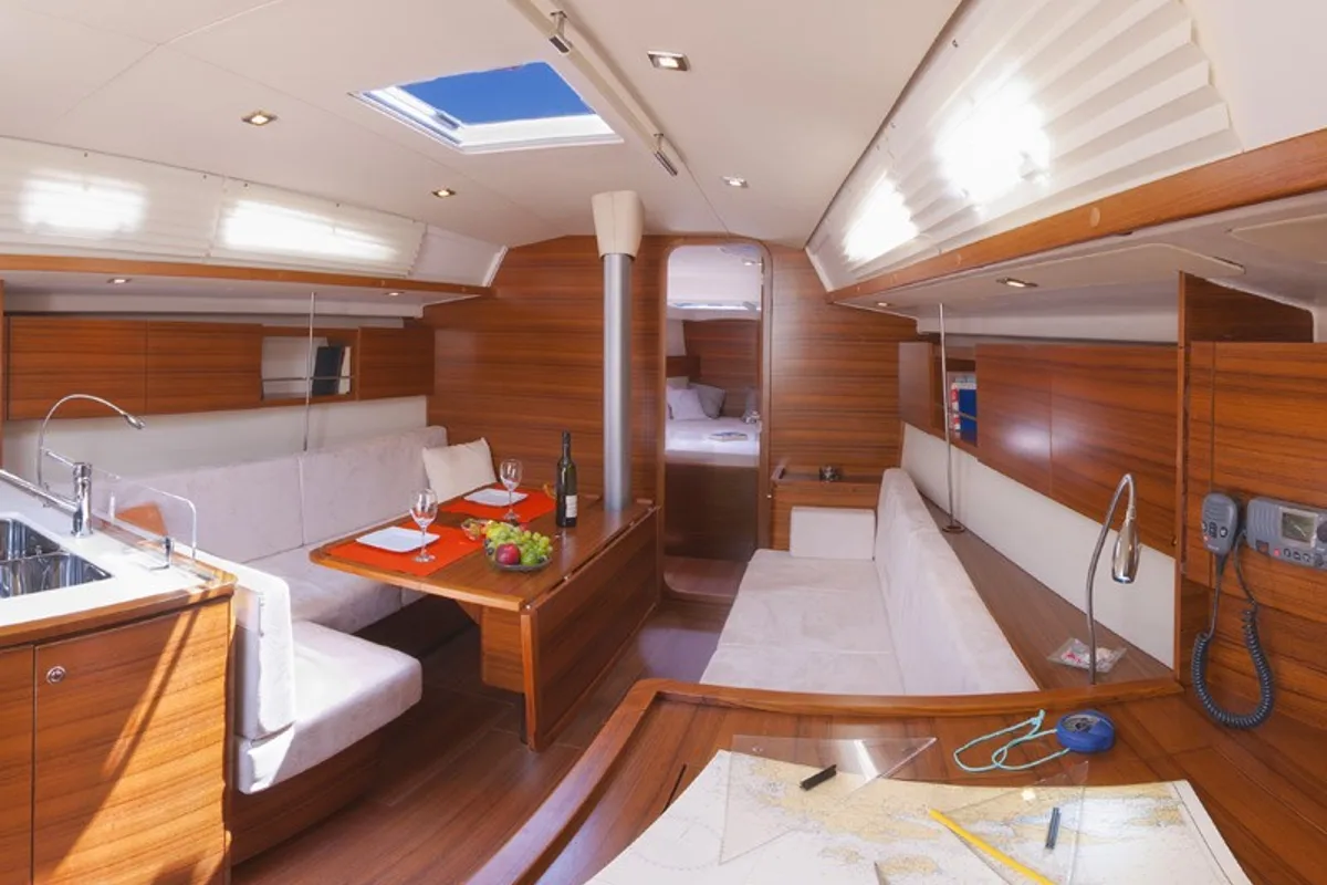 Salon of FOXY FOX, a AD Boats Salona 41 sailboat at Marmaris, Turkey