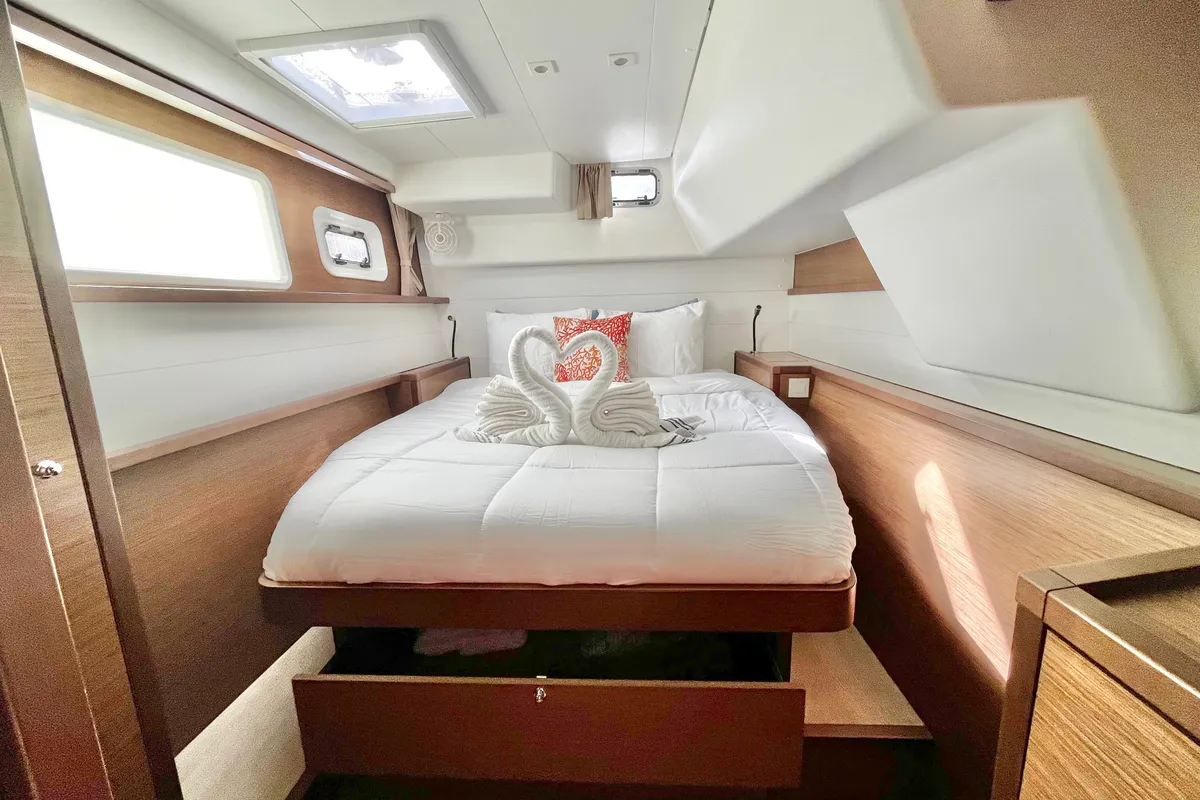 Cabin on Sea Runner IV, a Lagoon 450 catamaran at Parham Town, British Virgin Islands