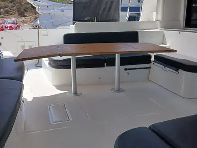 Deck of Ostraco, a Lagoon 46 catamaran at Lavrion, Greece