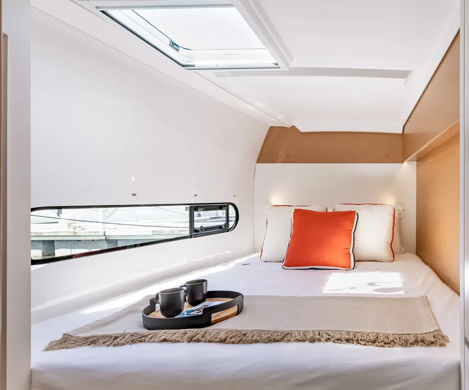 Cabin on Excess 11, a catamaran at Central Abaco, Bahamas