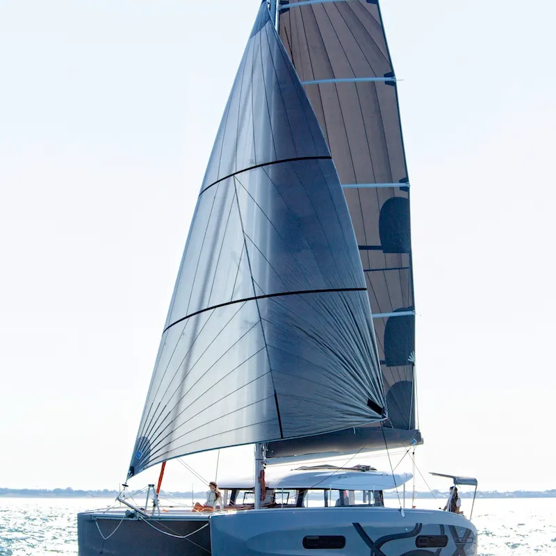 Exterior view of Excess 11, a catamaran at Central Abaco, Bahamas