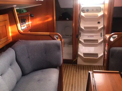 Head on Escapade, a Elan 333 sailboat at Poole, United Kingdom