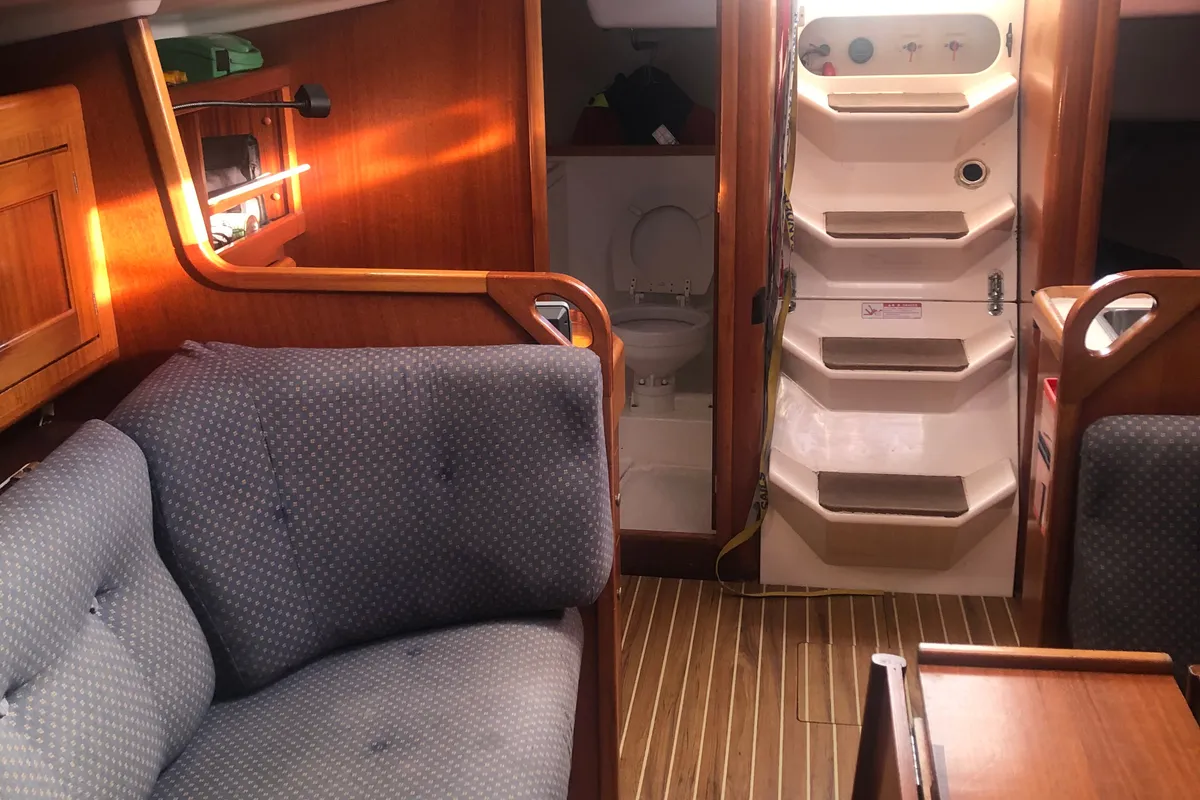 Head on Escapade, a Elan 333 sailboat at Poole, United Kingdom
