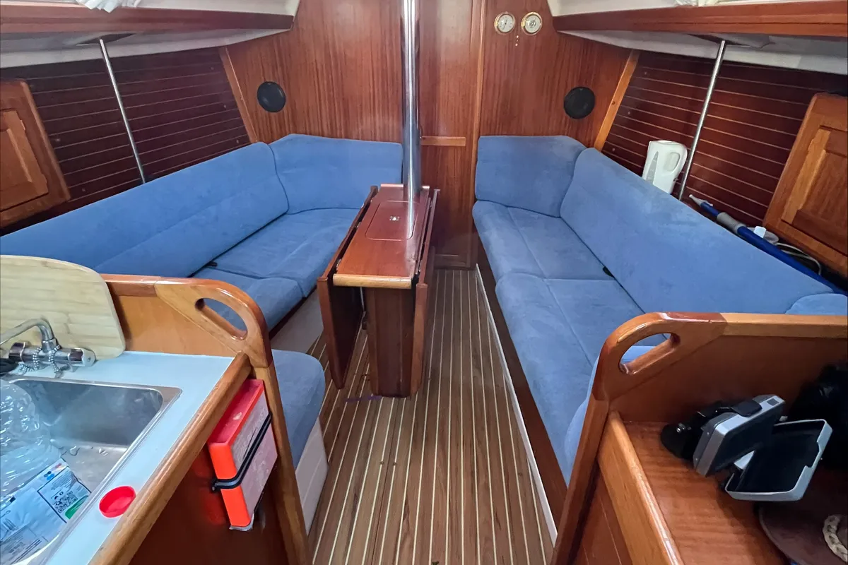 Exterior view of Escapade, a Elan 333 sailboat at Poole, United Kingdom