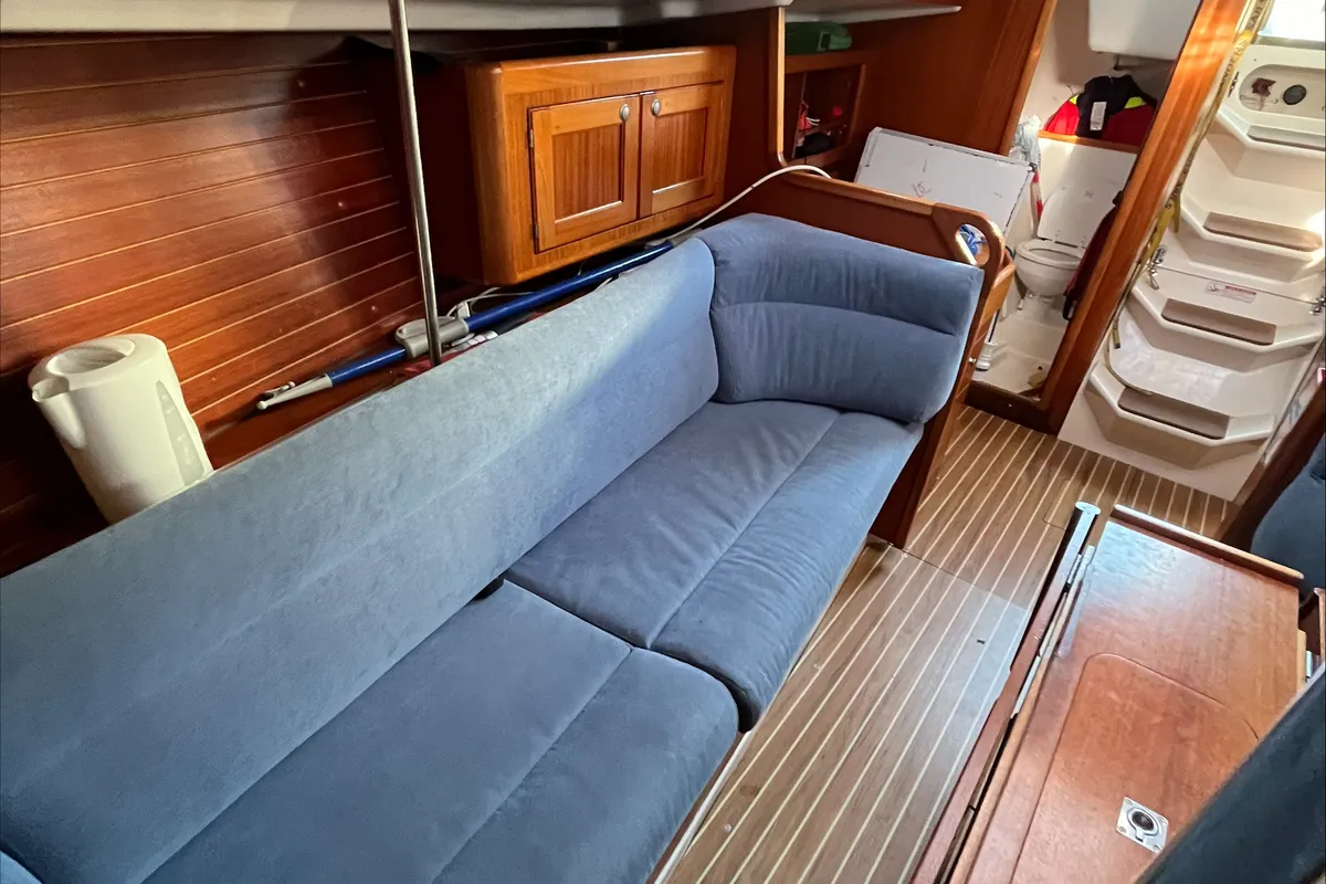 Salon of Escapade, a Elan 333 sailboat at Poole, United Kingdom
