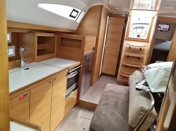 Galley of Albatros, a Elan Impression 45.1 sailboat at Grad Šibenik, Croatia