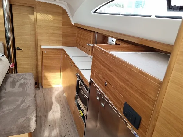 Galley of Albatros, a Elan Impression 45.1 sailboat at Grad Šibenik, Croatia