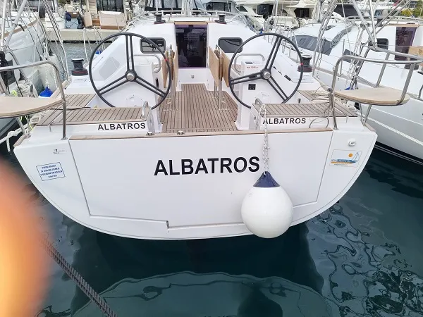Exterior view of Albatros, a Elan Impression 45.1 sailboat at Grad Šibenik, Croatia