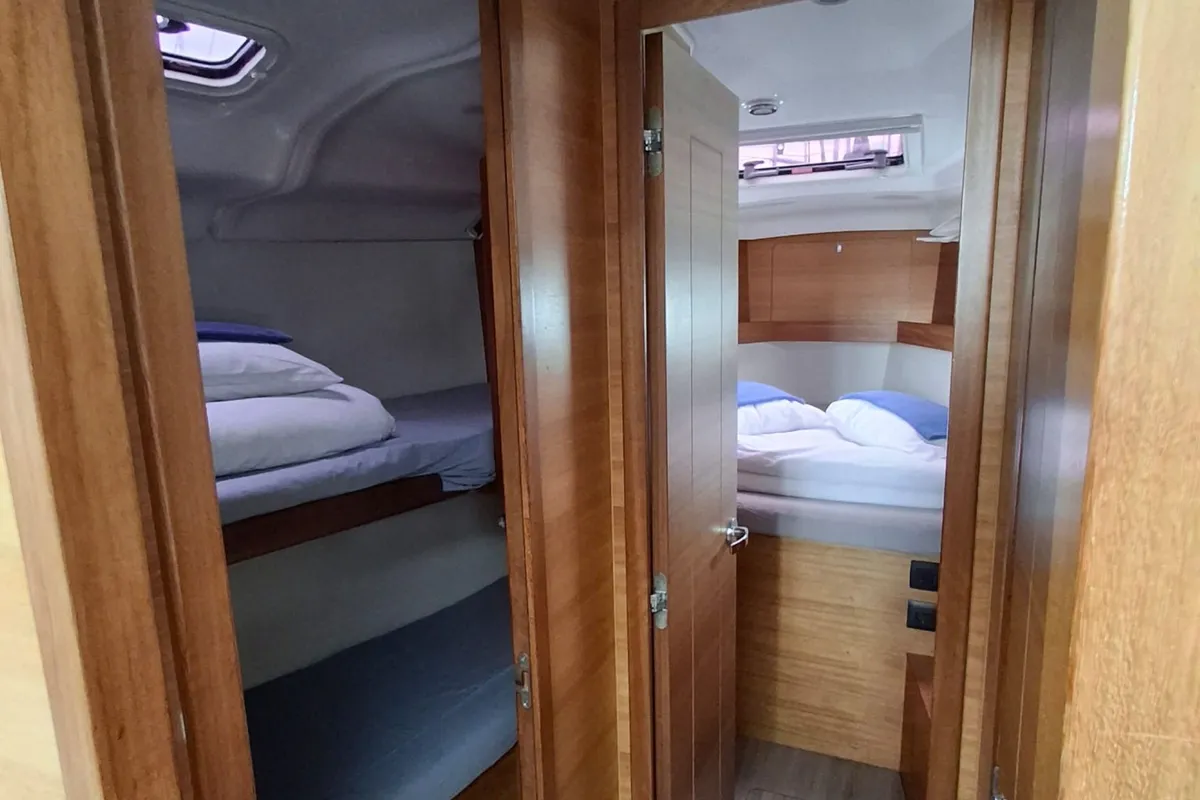 Cabin on Albatros, a Elan Impression 45.1 sailboat at Grad Šibenik, Croatia