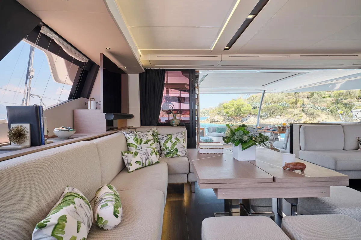 Kimata, a Fountaine Pajot Alegria 67 catamaran at Piraeus, Greece