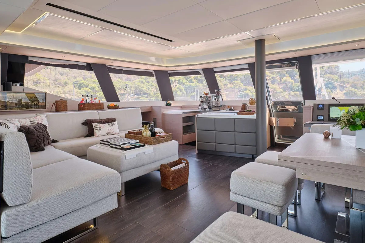 Kimata, a Fountaine Pajot Alegria 67 catamaran at Piraeus, Greece