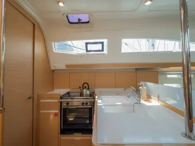Galley of Anadea, a Elan Impression 40 sailboat at Grad Biograd na Moru, Croatia