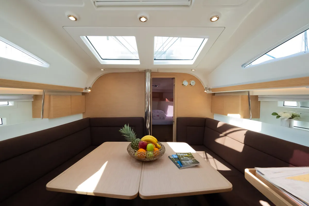 Salon of Anadea, a Elan Impression 40 sailboat at Grad Biograd na Moru, Croatia