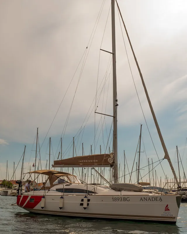 Exterior view of Anadea, a Elan Impression 40 sailboat at Grad Biograd na Moru, Croatia
