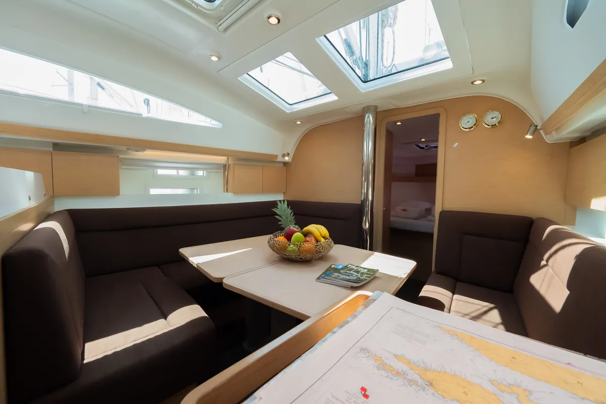 Salon of Anadea, a Elan Impression 40 sailboat at Grad Biograd na Moru, Croatia