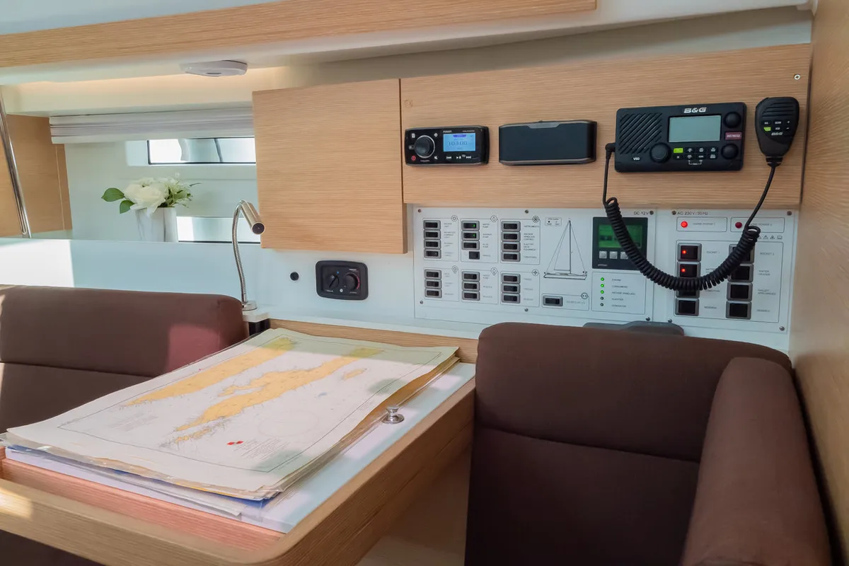 Salon of Anadea, a Elan Impression 40 sailboat at Grad Biograd na Moru, Croatia