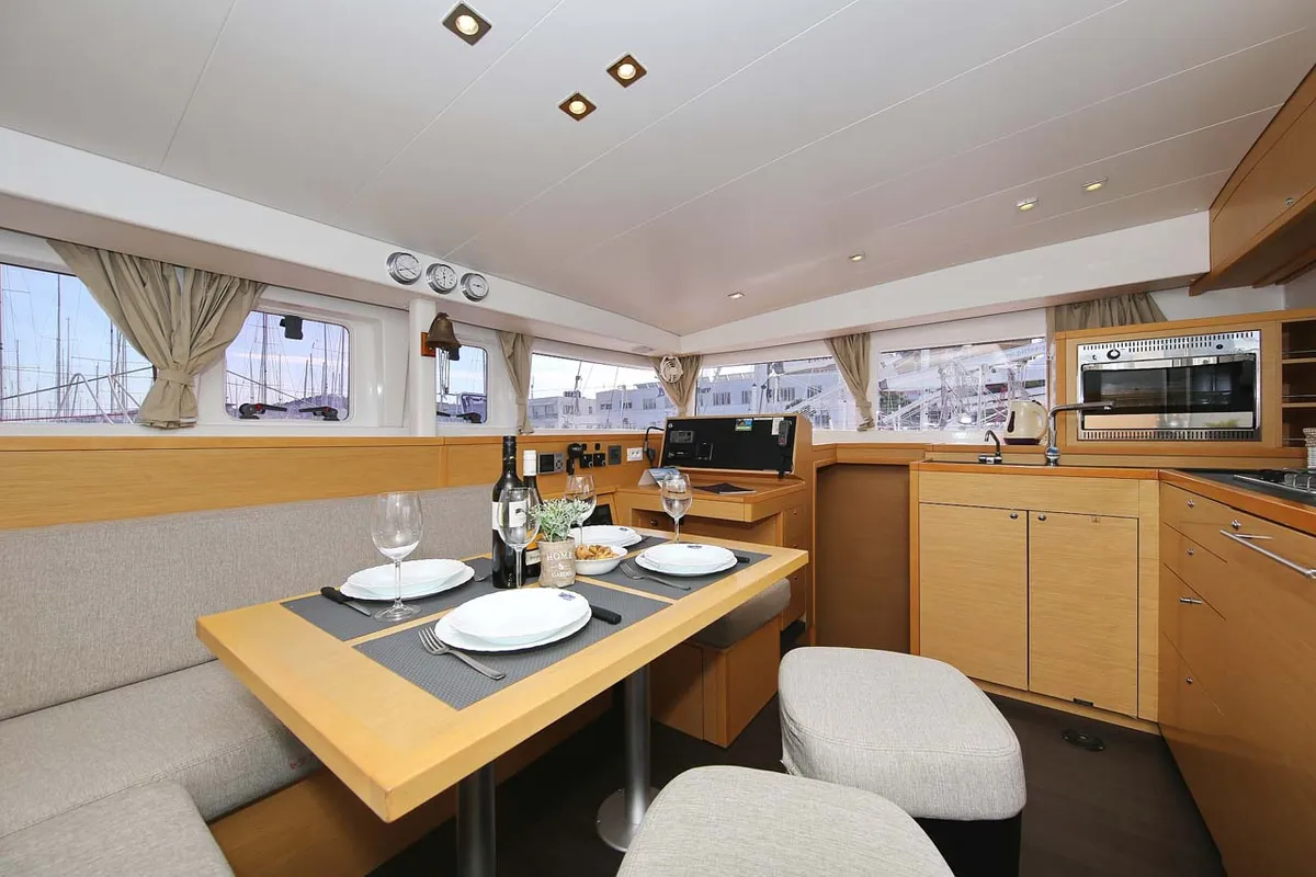 Galley of Elea, a Lagoon 400 S2 catamaran at Grad Trogir, Croatia