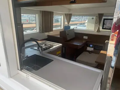 Galley of Regolo, a Lagoon 40 catamaran at Salerno, Italy