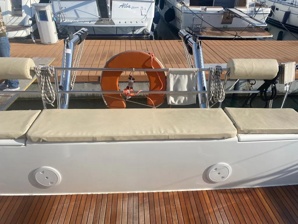 Deck of Regolo, a Lagoon 40 catamaran at Salerno, Italy
