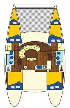 Floor plan of Eftychia 5, a Lagoon 380 catamaran at Municipal Unit of Lefkada, Greece