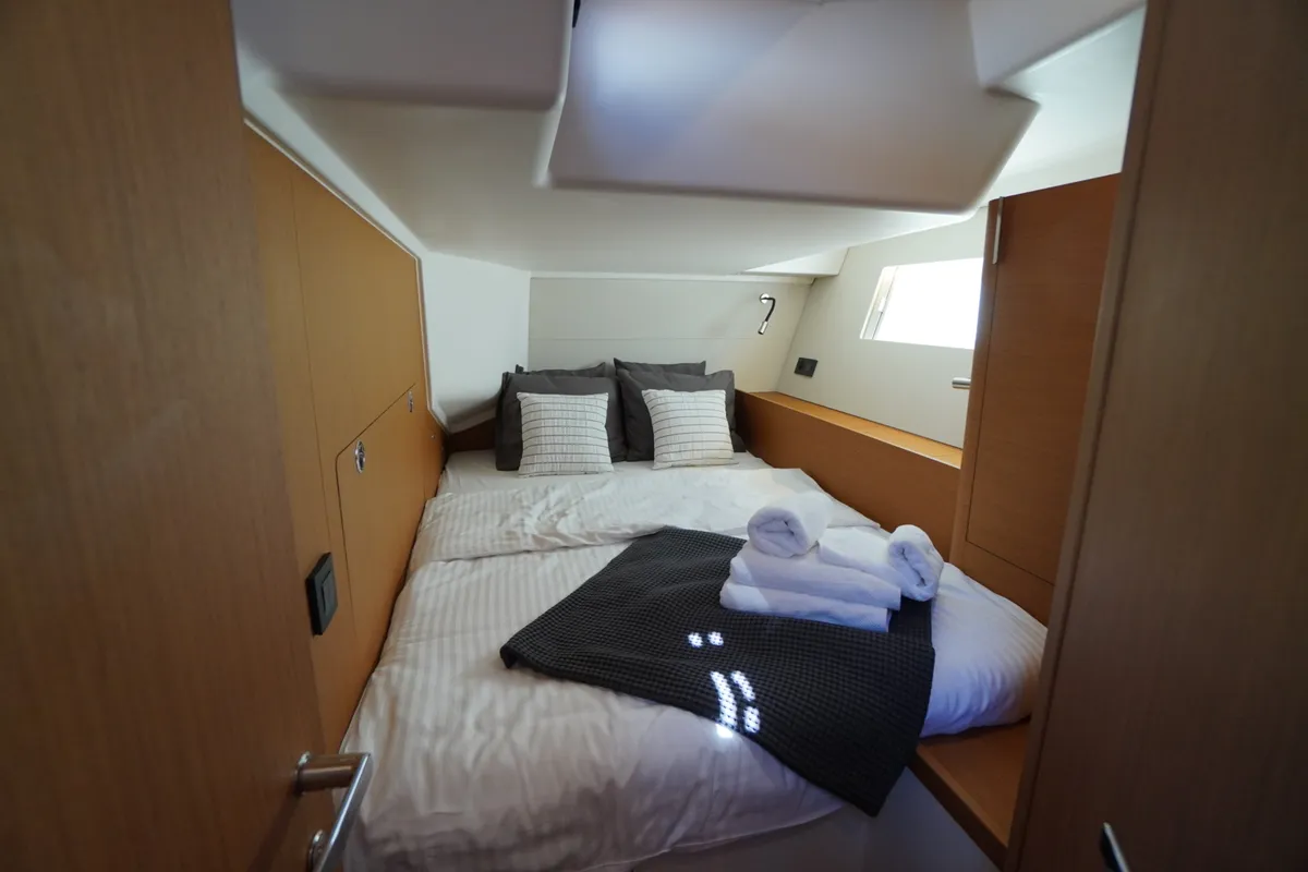 Cabin on Zenith, a Beneteau First 53 sailboat at Grad Kaštela, Croatia
