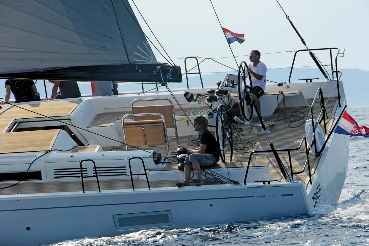 Head on Zenith, a Beneteau First 53 sailboat at Grad Kaštela, Croatia