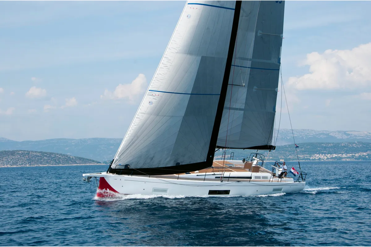 Exterior view of Zenith, a Beneteau First 53 sailboat at Grad Kaštela, Croatia