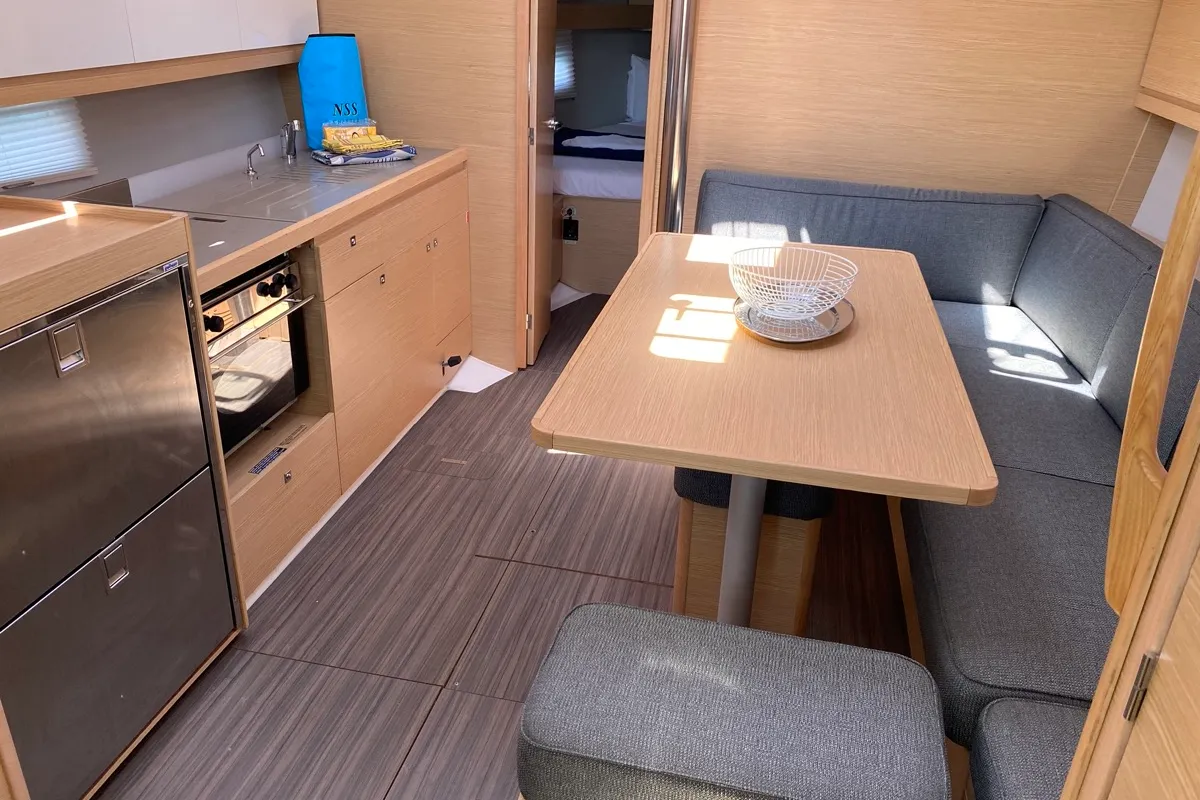 Galley of Musica, a Dufour 390 Grand Large sailboat at Olbia, Italy