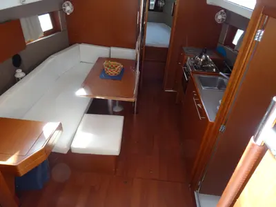 Salon of Karavas, a Beneteau Oceanis 38 sailboat at Municipal Unit of Lefkada, Greece