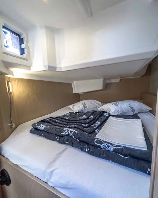 Cabin on Penelope, a Bavaria C38 sailboat at Grad Pula, Croatia