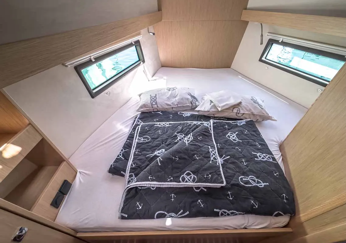 Cabin on Penelope, a Bavaria C38 sailboat at Grad Pula, Croatia