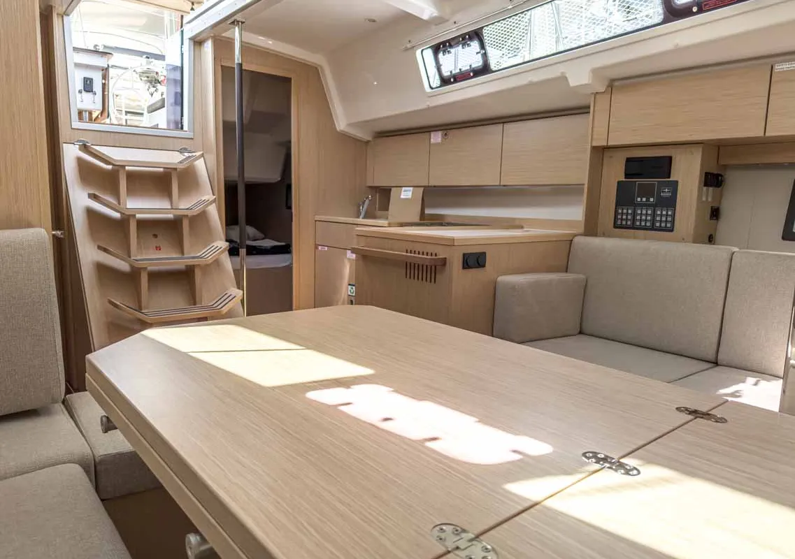 Salon of Penelope, a Bavaria C38 sailboat at Grad Pula, Croatia
