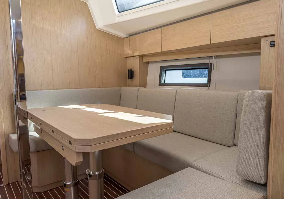 Salon of Penelope, a Bavaria C38 sailboat at Grad Pula, Croatia