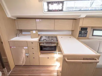 Galley of Penelope, a Bavaria C38 sailboat at Grad Pula, Croatia