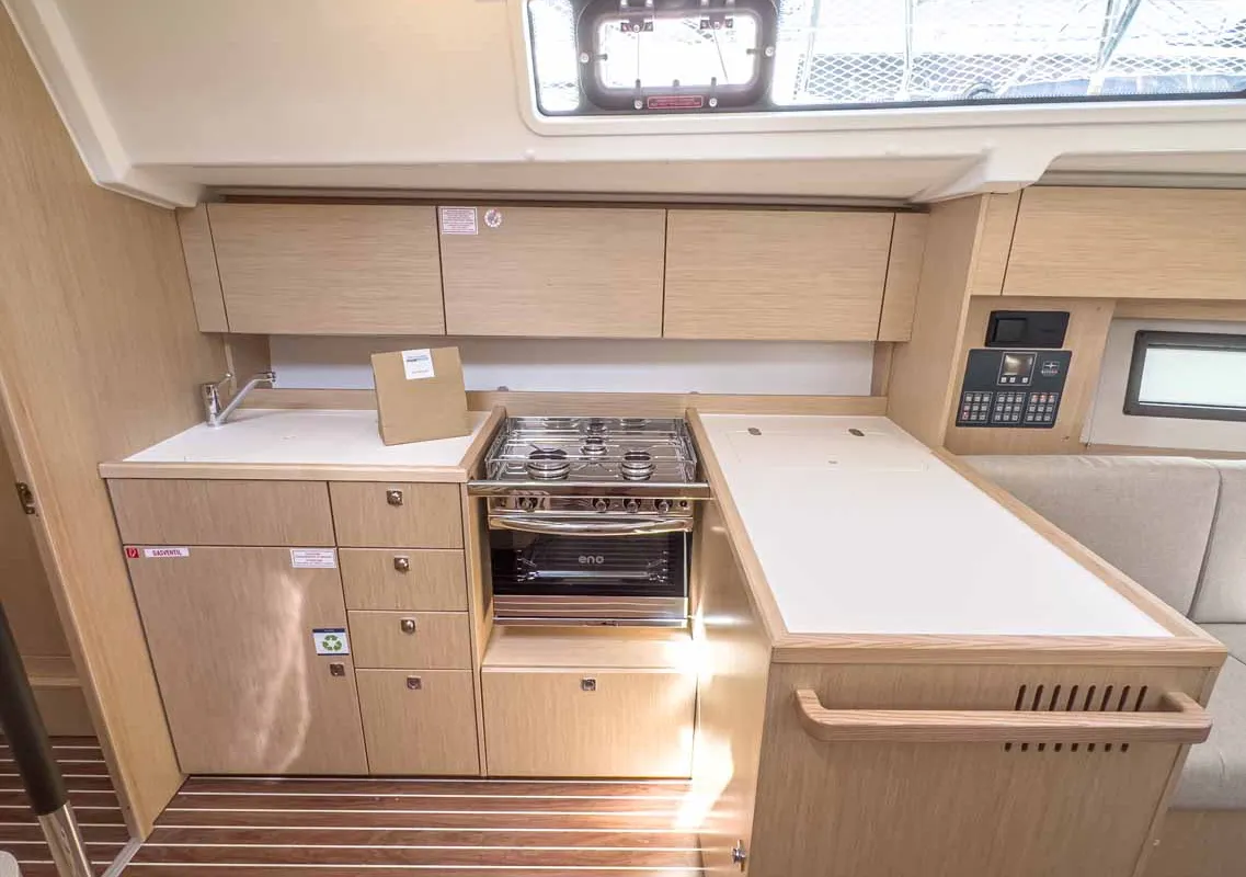 Galley of Penelope, a Bavaria C38 sailboat at Grad Pula, Croatia
