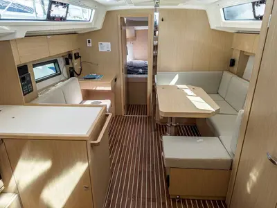 Salon of Penelope, a Bavaria C38 sailboat at Grad Pula, Croatia