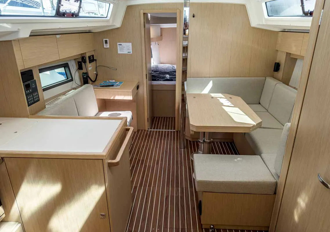 Salon of Penelope, a Bavaria C38 sailboat at Grad Pula, Croatia