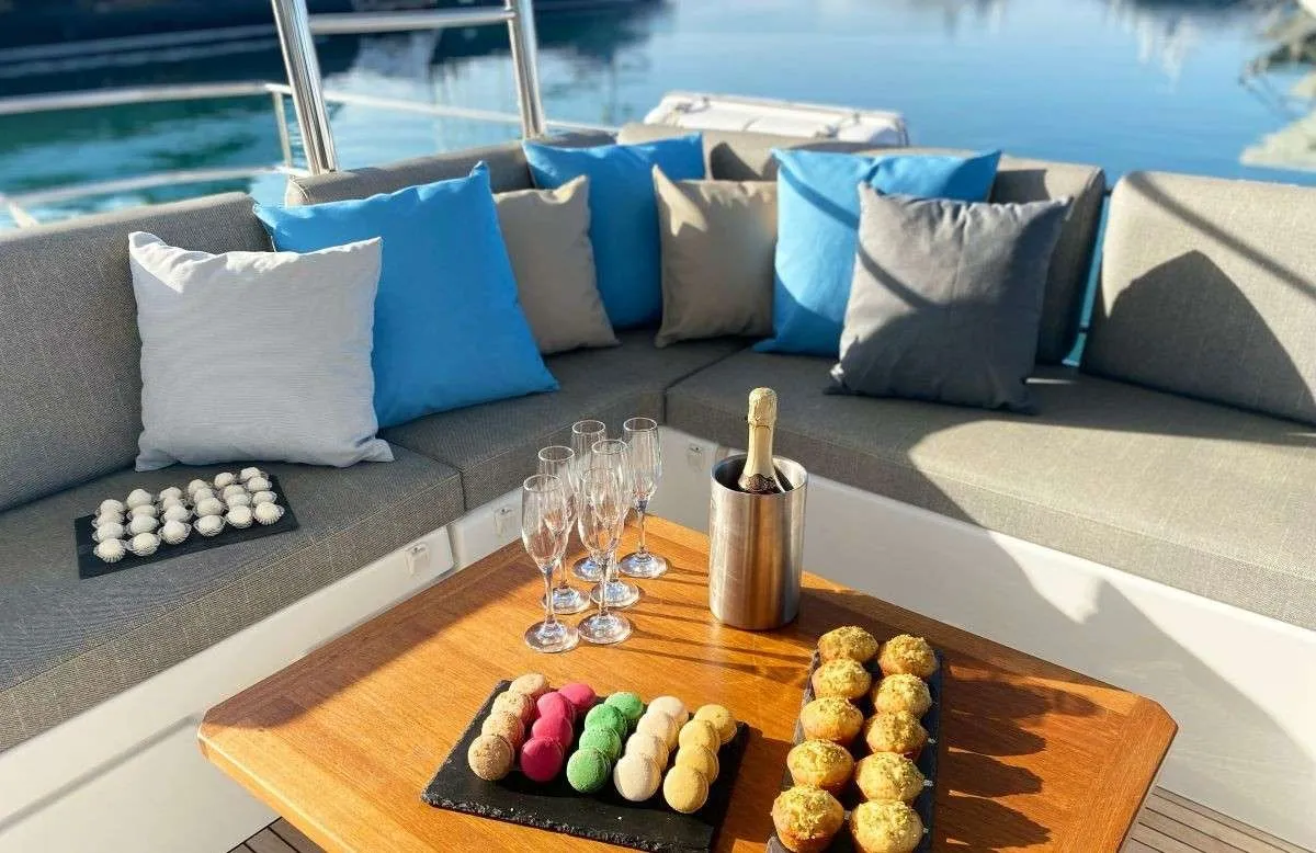 Allure, a Fountaine Pajot Samana 59 catamaran at Athens, Greece
