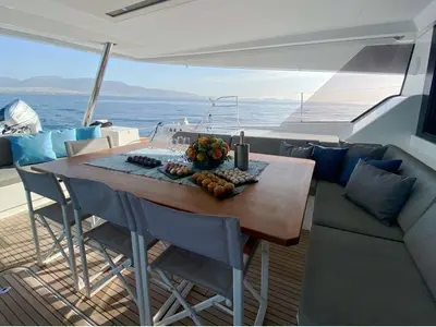 Allure, a Fountaine Pajot Samana 59 catamaran at Athens, Greece