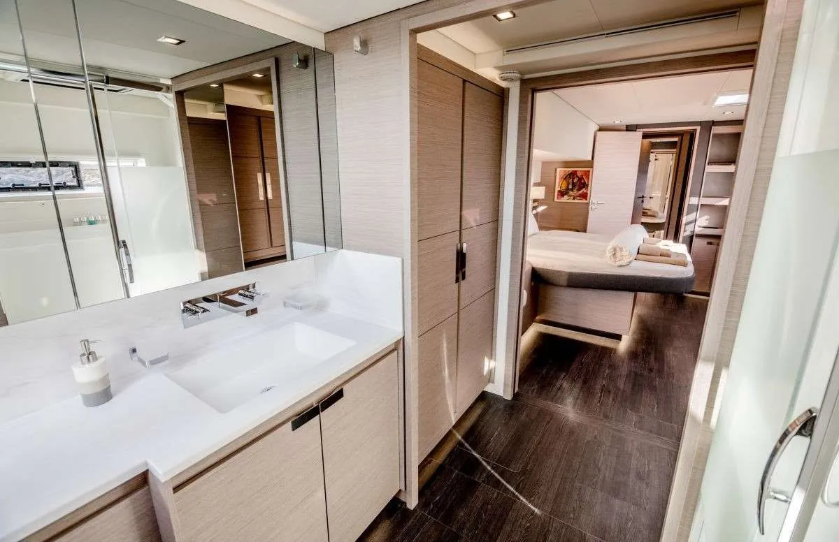 Allure, a Fountaine Pajot Samana 59 catamaran at Athens, Greece