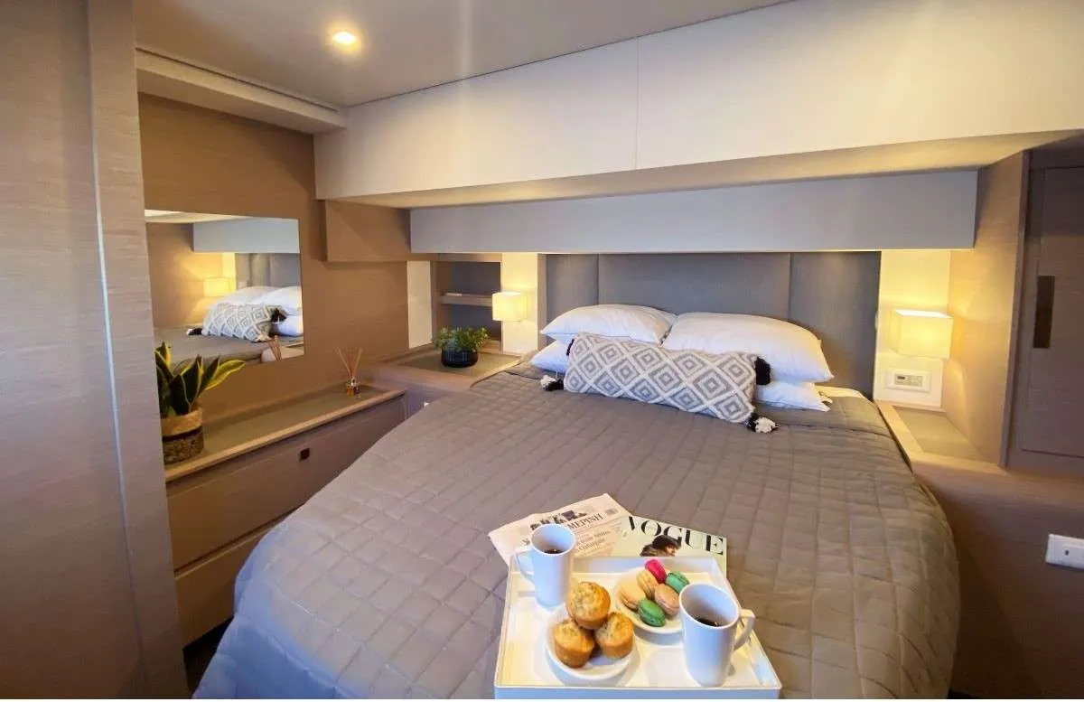 Allure, a Fountaine Pajot Samana 59 catamaran at Athens, Greece