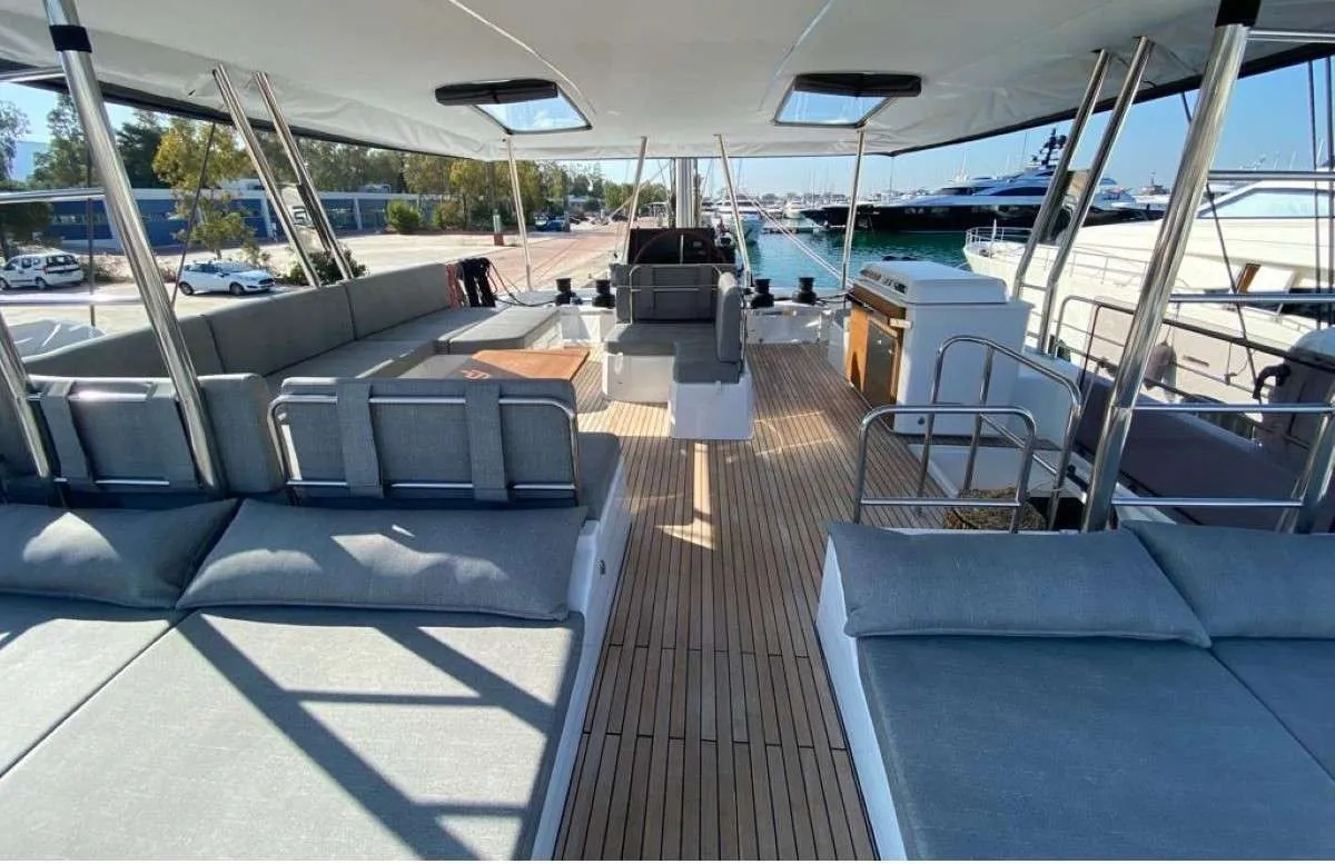 Allure, a Fountaine Pajot Samana 59 catamaran at Athens, Greece